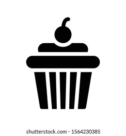 cupcake vector glyph flat icon 