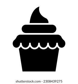 Cupcake Vector Glyph Icon For Personal And Commercial Use.

