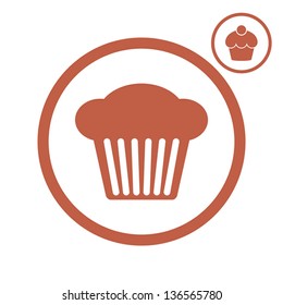 Cupcake vector icon.