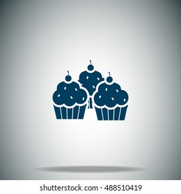 Cupcake vector icon