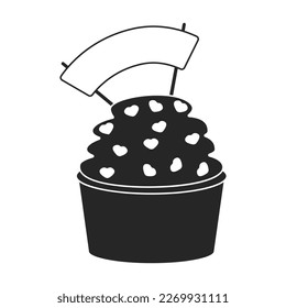 Cupcake vector icon. Black vector icon isolated on white background cupcake.