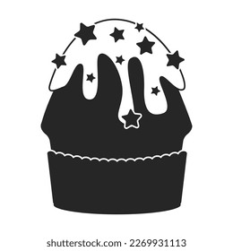 Cupcake vector icon. Black vector icon isolated on white background cupcake.