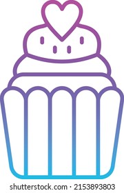 Cupcake vector icon. Can be used for printing, mobile and web applications.
