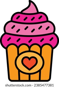 Cupcake vector icon. Can be used for printing, mobile and web applications.