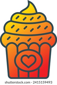 Cupcake vector icon. Can be used for printing, mobile and web applications.