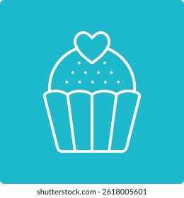 Icono del Vector de la magdalena. Se puede utilizar para aplicaciones de impresión, móviles y de Web.