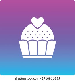Cupcake, Vektorsymbol. Kann für Druck-, Mobil- und Web-Anwendungen verwendet werden.
