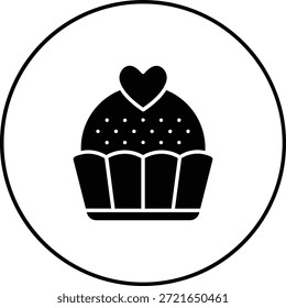 Icono del Vector de la magdalena. Se puede utilizar para aplicaciones de impresión, móviles y de Web.