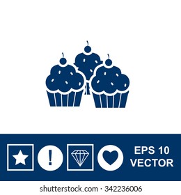 Cupcake vector icon. Candy bar objects