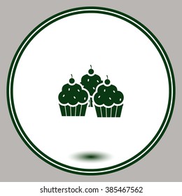 Cupcake vector icon. Candy bar objects
