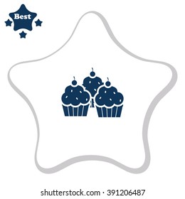 Cupcake vector icon. Candy bar objects