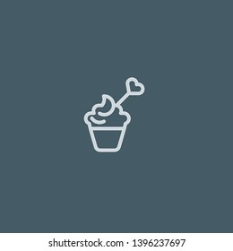 Cupcake vector icon. Cupcake concept stroke symbol design. Thin graphic elements vector illustration, outline pattern for your web site design, logo, UI. EPS 10.