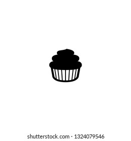 Cupcake vector icon. Cup cake, sweet bakery snack symbol.