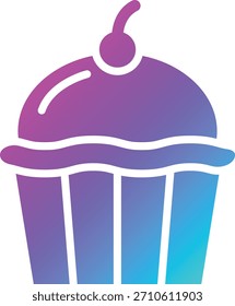 Ilustração de design de ícone de vetor de cupcake