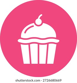 Ilustração de design de ícone de vetor de cupcake