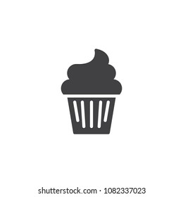 Cupcake Vector Icon. Filled Flat Sign For Mobile Concept And Web Design. Muffin Cake Simple Solid Icon. Symbol, Logo Illustration. Pixel Perfect Vector Graphics