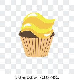 Cupcake vector icon isolated on transparent background, Cupcake logo concept