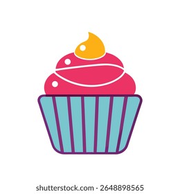 A cupcake vector icon on a white background