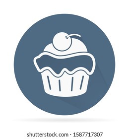 Cupcake vector icon. Two-tone version of cupcake vector icon on white and black background. vector icon Small cake designed to serve one person vector icon .