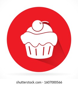 Cupcake vector icon. Two-tone version of cupcake vector icon on white and black background. vector icon Small cake designed to serve one person vector icon .