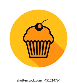 Cupcake vector. Icon for web and mobile application. Flat design style.