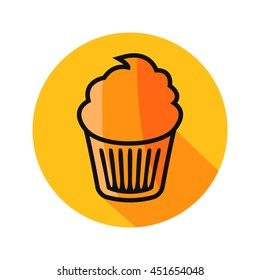 Cupcake vector. Icon for web and mobile application. Flat design style.