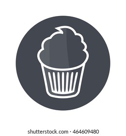 Cupcake vector. Icon for web and mobile application. Flat design style.