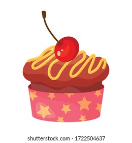 Cupcake vector icon.Cartoon vector icon isolated on white background cupcake.