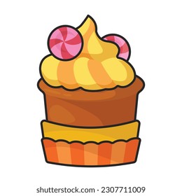 Cupcake vector icon.Color vector icon isolated on white background cupcake.