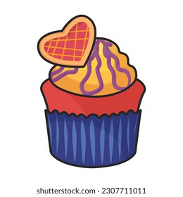 Cupcake vector icon.Color vector icon isolated on white background cupcake.