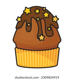 Cupcake vector icon.Color vector icon isolated on white background cupcake.