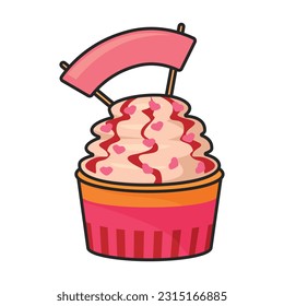 Cupcake vector icon.Color vector icon isolated on white background cupcake.