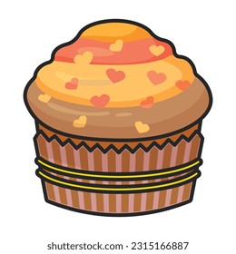Cupcake vector icon.Color vector icon isolated on white background cupcake.