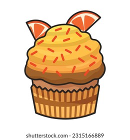 Cupcake vector icon.Color vector icon isolated on white background cupcake.