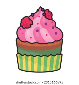Cupcake vector icon.Color vector icon isolated on white background cupcake.