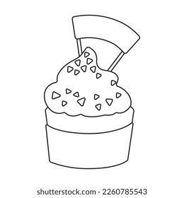 Cupcake vector icon.Outline vector icon isolated on white background cupcake.