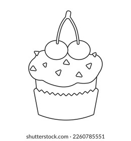 Cupcake vector icon.Outline vector icon isolated on white background cupcake.