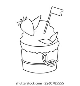 Cupcake Vektorsymbol.Outline Vektorsymbol einzeln auf weißem Hintergrund Cupcake.