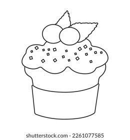 Cupcake vector icon.Outline vector icon isolated on white background cupcake.