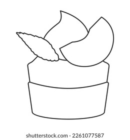 Cupcake vector icon.Outline vector icon isolated on white background cupcake.