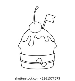 Cupcake Vektorsymbol.Outline Vektorsymbol einzeln auf weißem Hintergrund Cupcake.