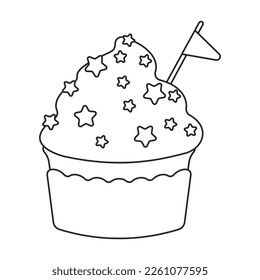 Cupcake vector icon.Outline vector icon isolated on white background cupcake.