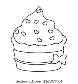 Cupcake vector icon.Outline vector icon isolated on white background cupcake.