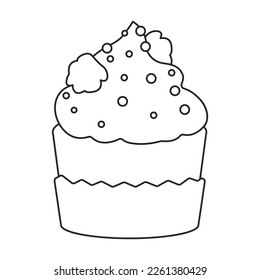 Cupcake vector icon.Outline vector icon isolated on white background cupcake.