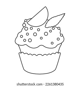Cupcake vector icon.Outline vector icon isolated on white background cupcake.