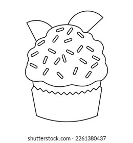 Cupcake vector icon.Outline vector icon isolated on white background cupcake.
