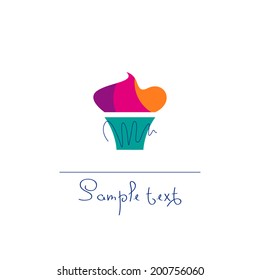 Cupcake. Vector illustration.