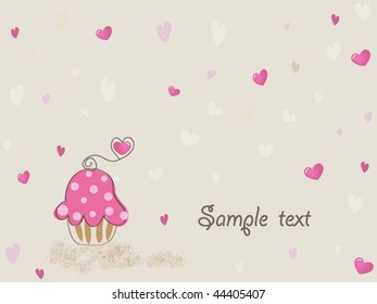 Cupcake. Vector illustration.