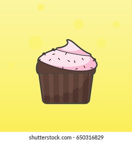 Cupcake, vector illustration
