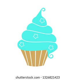 Cupcake vector illustration in flat style isolated on white background